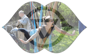 Chakrensymbol und Yoga-Event-Foto