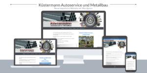 die neue Webseite der Firma Küstermann , responsive Design - Darstellung auf verschiedenen Endgeräten