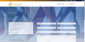Yoga Verlag Chamundi - Screenshot der Kontakt-Seite, Desktop-Ansicht
